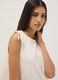 Beige pure cotton top with shoulder ties_0