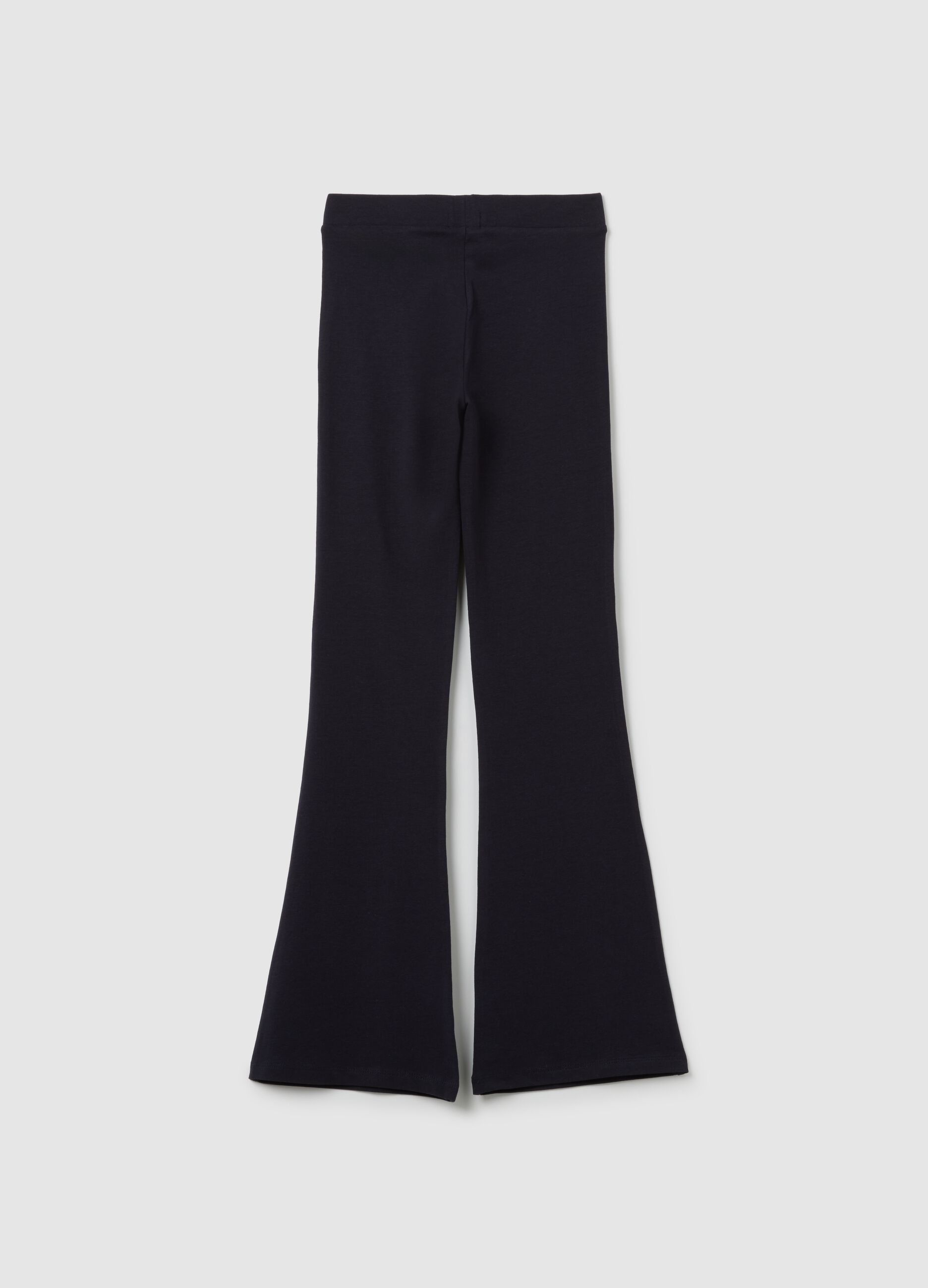 Girls' blue stretch cotton trousers in regular fit