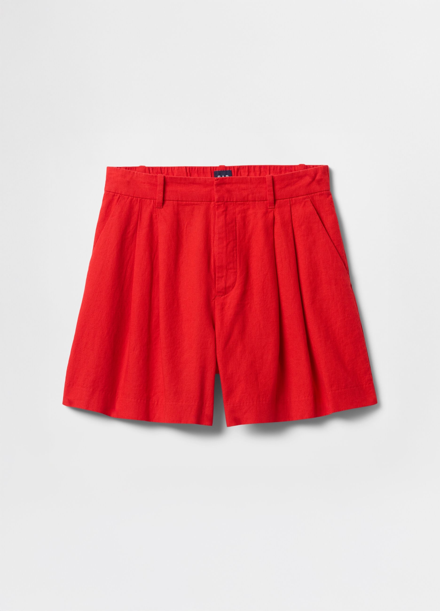 Red Gap Shorts in Linen and Viscose