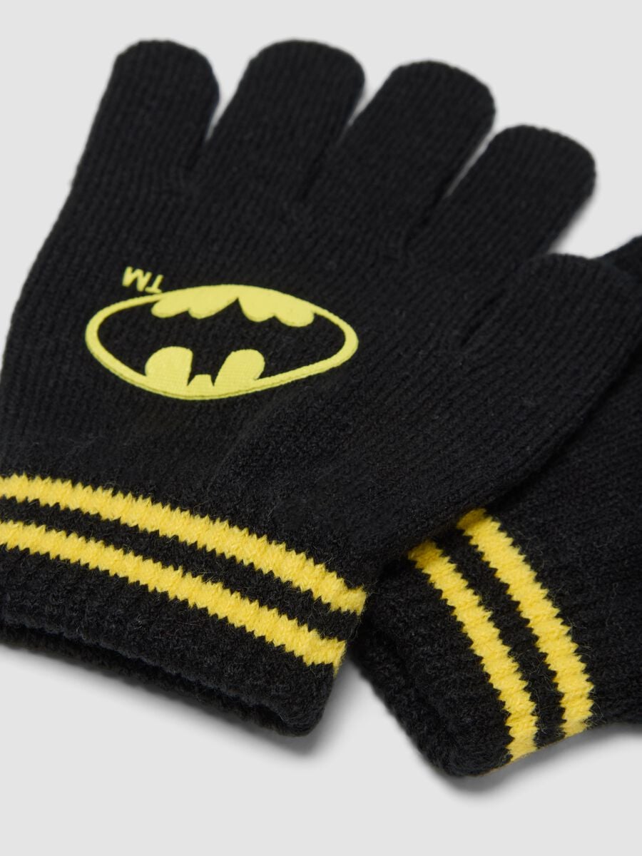 Guanti neri con stampa Batman per bambino e ragazzo_2