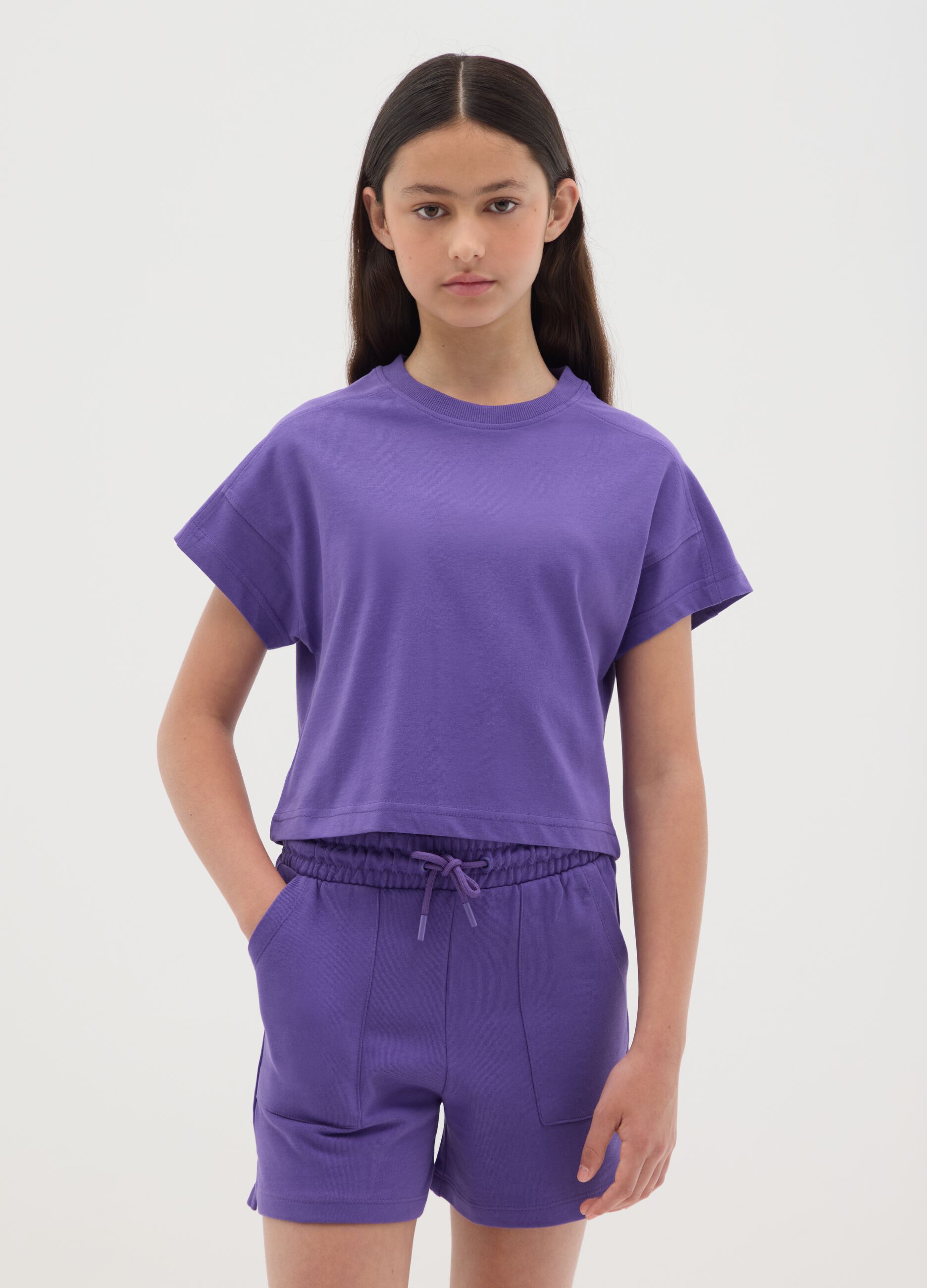 Relaxed Purple T-shirt in Organic Cotton