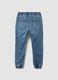 Blue stretch-cotton jogger jeans with drawstring for boys_5