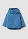 Blue water-repellent hooded jacket with zip, regular fit for boys_0