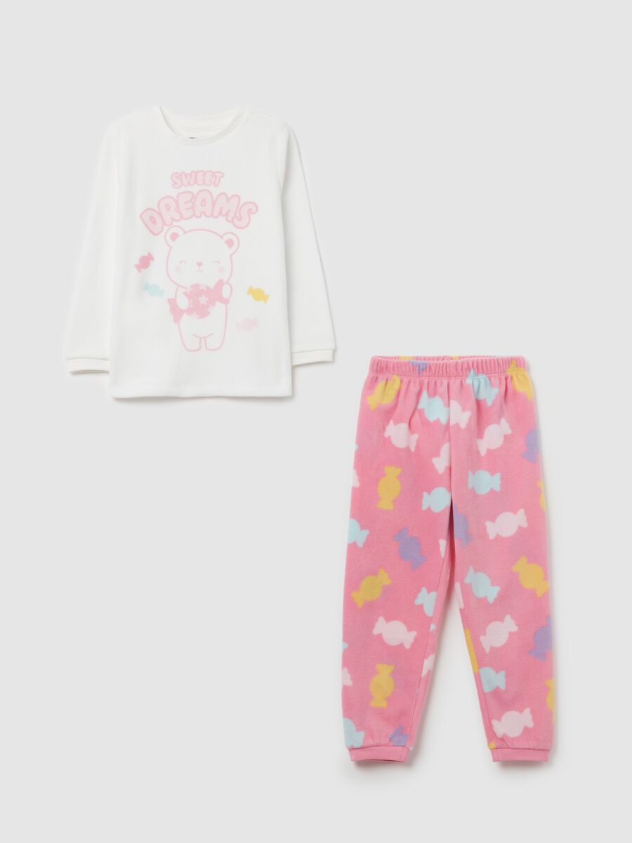 Fleece pyjamas with "Sweet Dreams” print_0