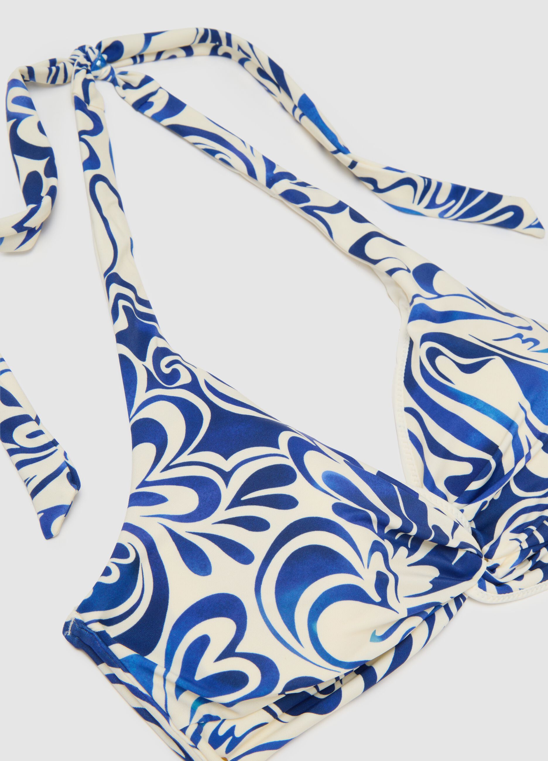 Women's multicolour stretch blend bikini top