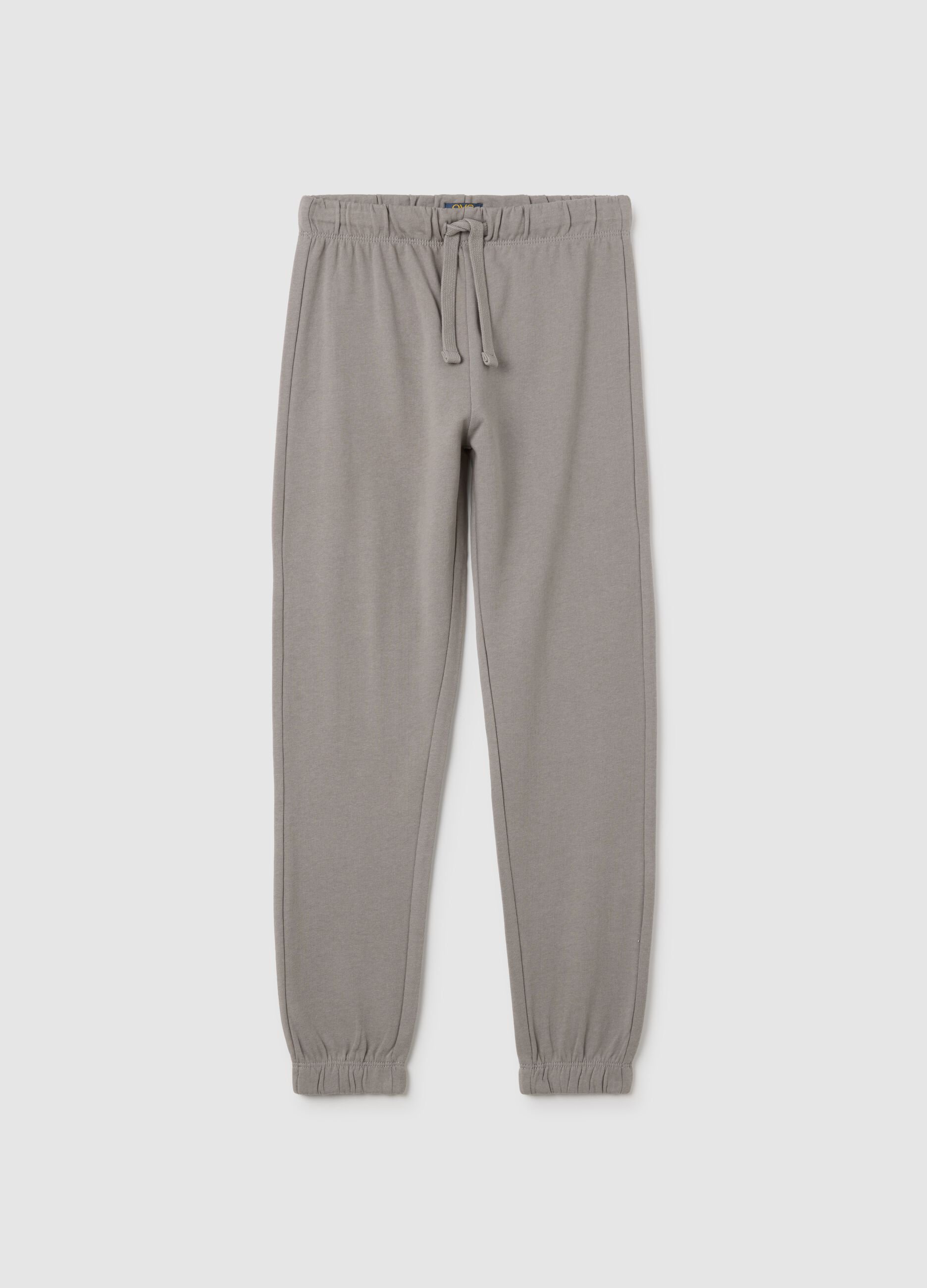 Boys' grey pure cotton joggers regular fit