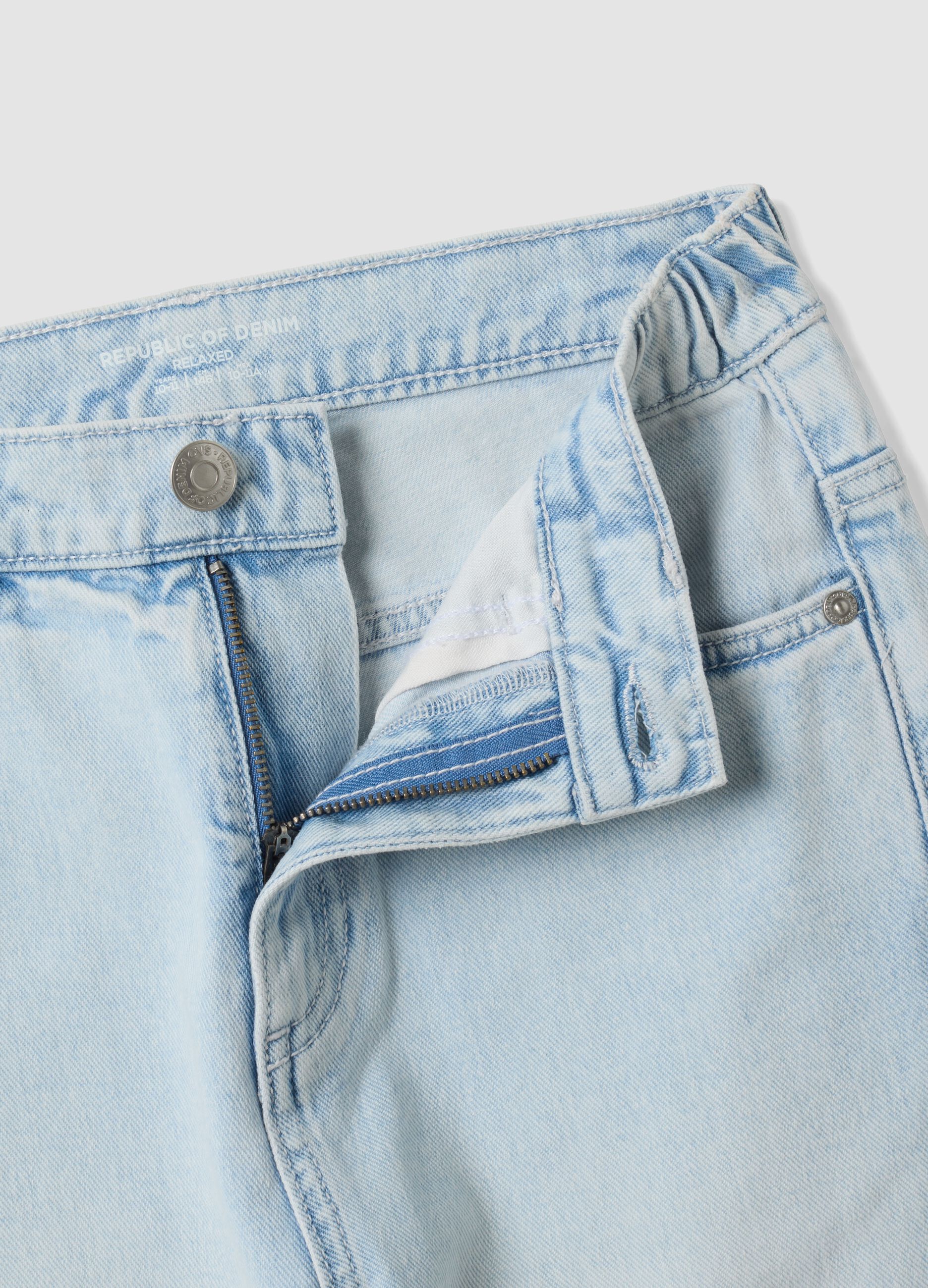 Light blue pure cotton relaxed-fit jeans for boys