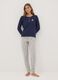 Navy pure organic cotton pyjamas with henley neckline_0