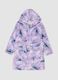 Lilac purple hooded bathrobe with Stitch print_0