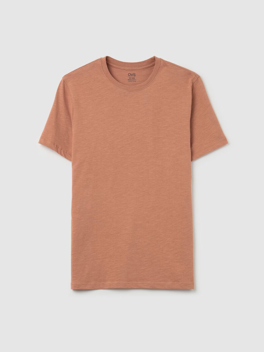 T-shirt in slub cotton with round neck_4