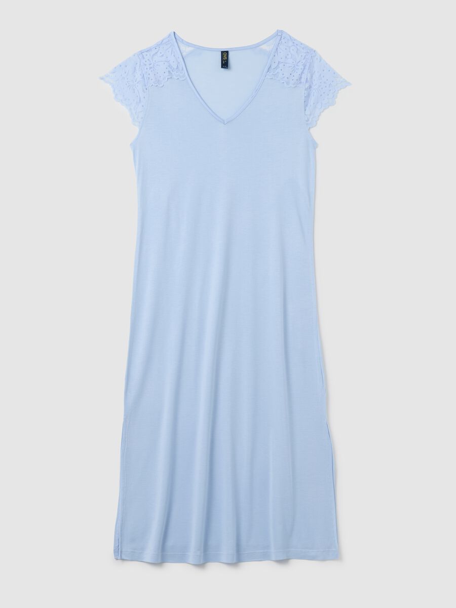 Camicia da notte azzurra in pura viscosa_4