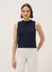 Blue sleeveless viscose blend tank top regular fit_0