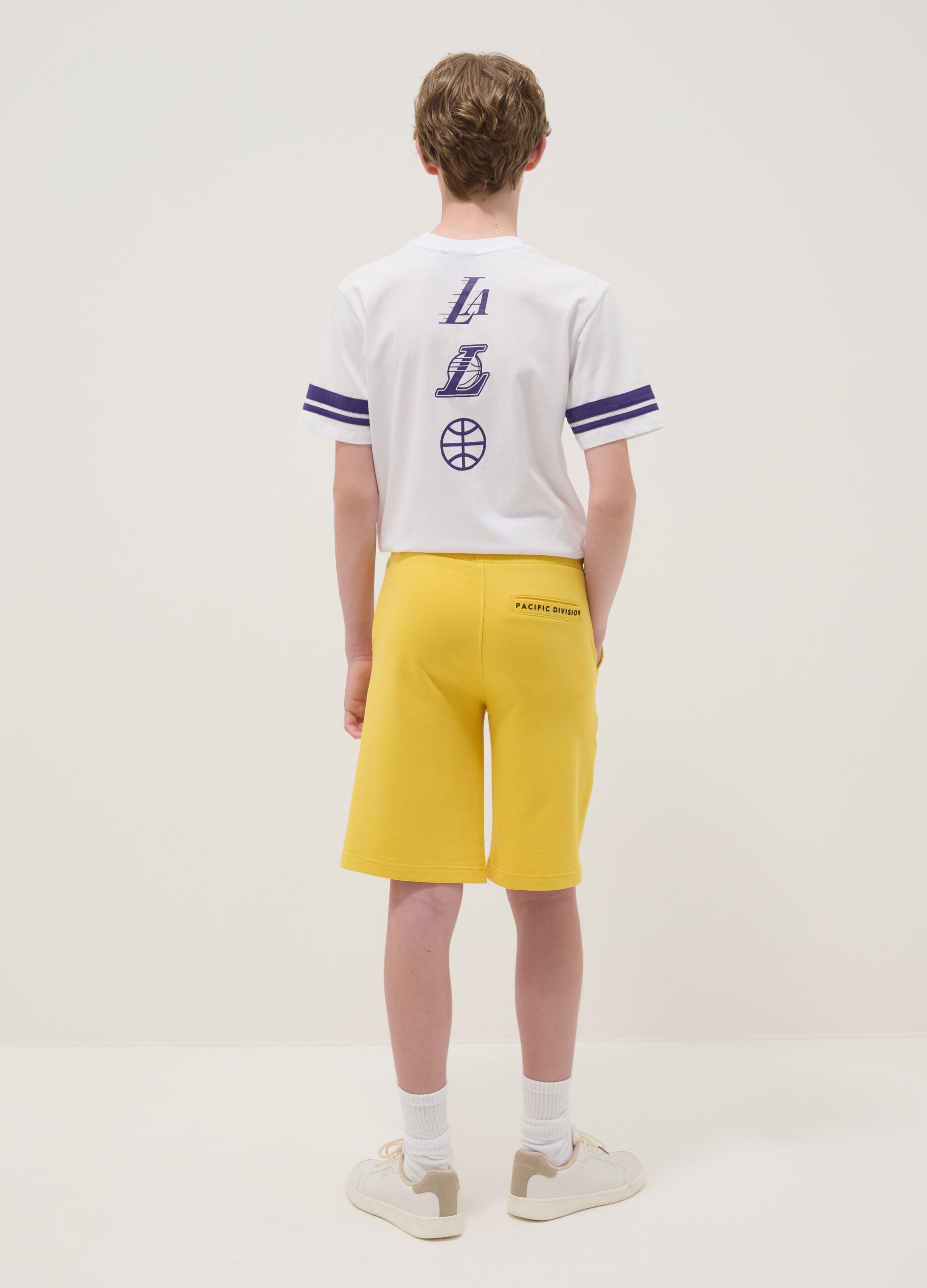 Shorts gialli in misto cotone