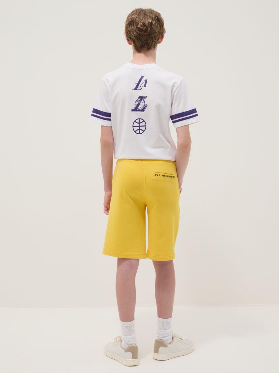 Yellow cotton-blend shorts_2
