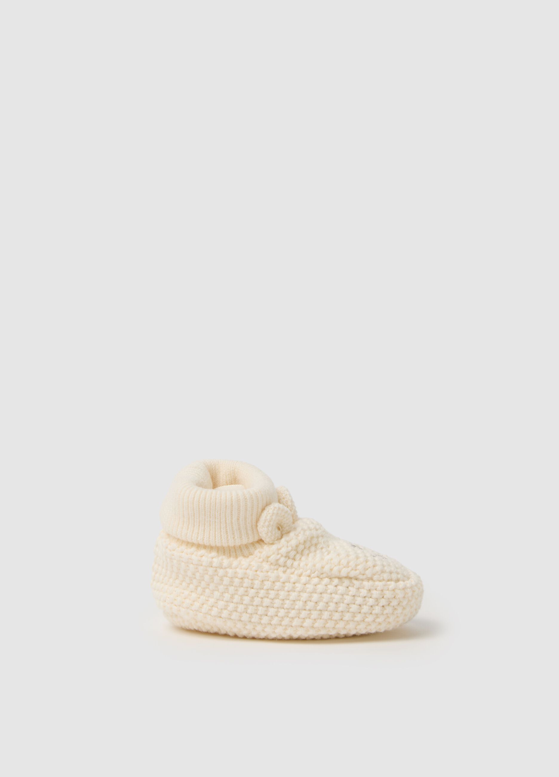Beige baby booties