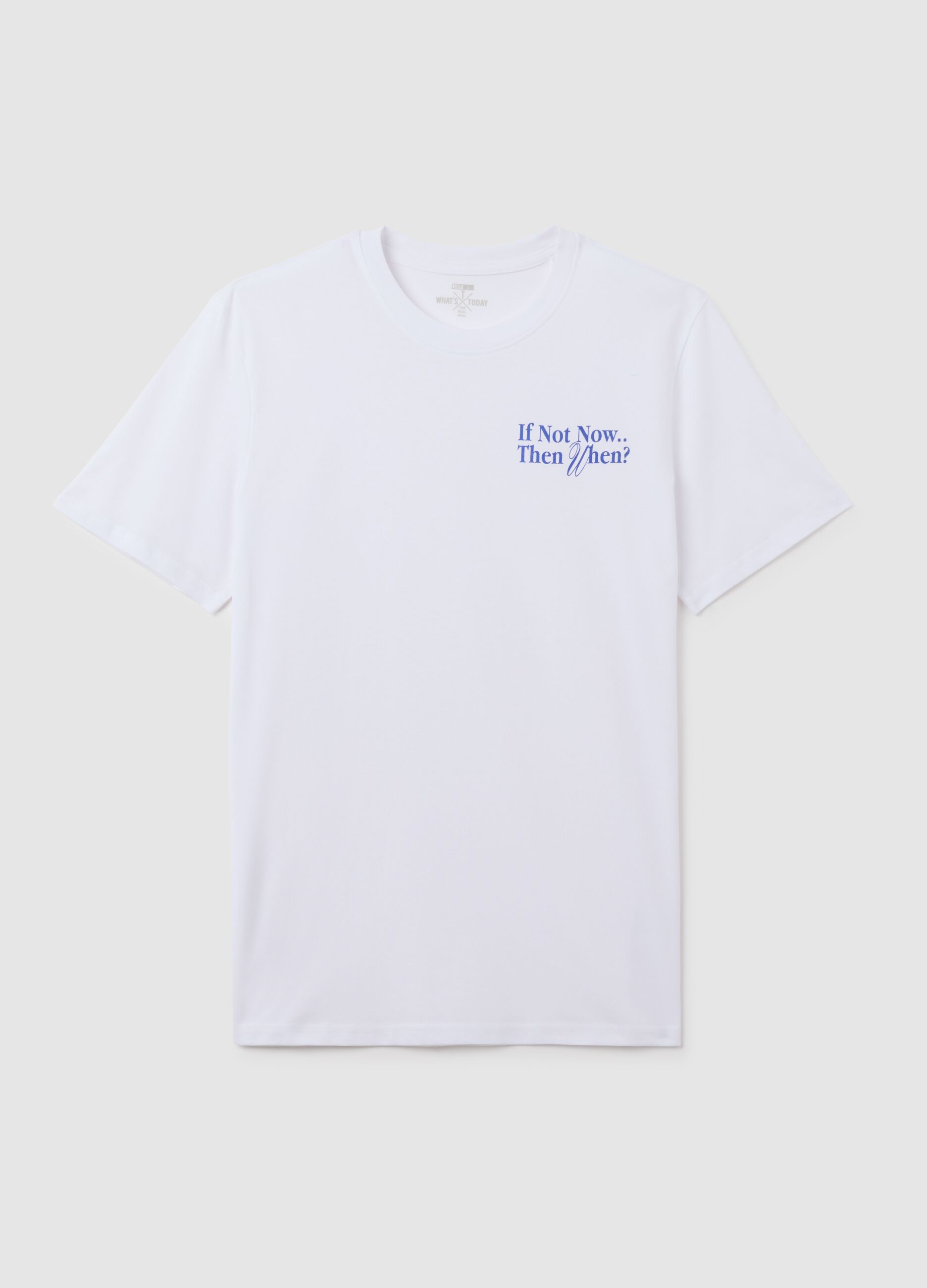 White pure cotton T-shirt regular fit