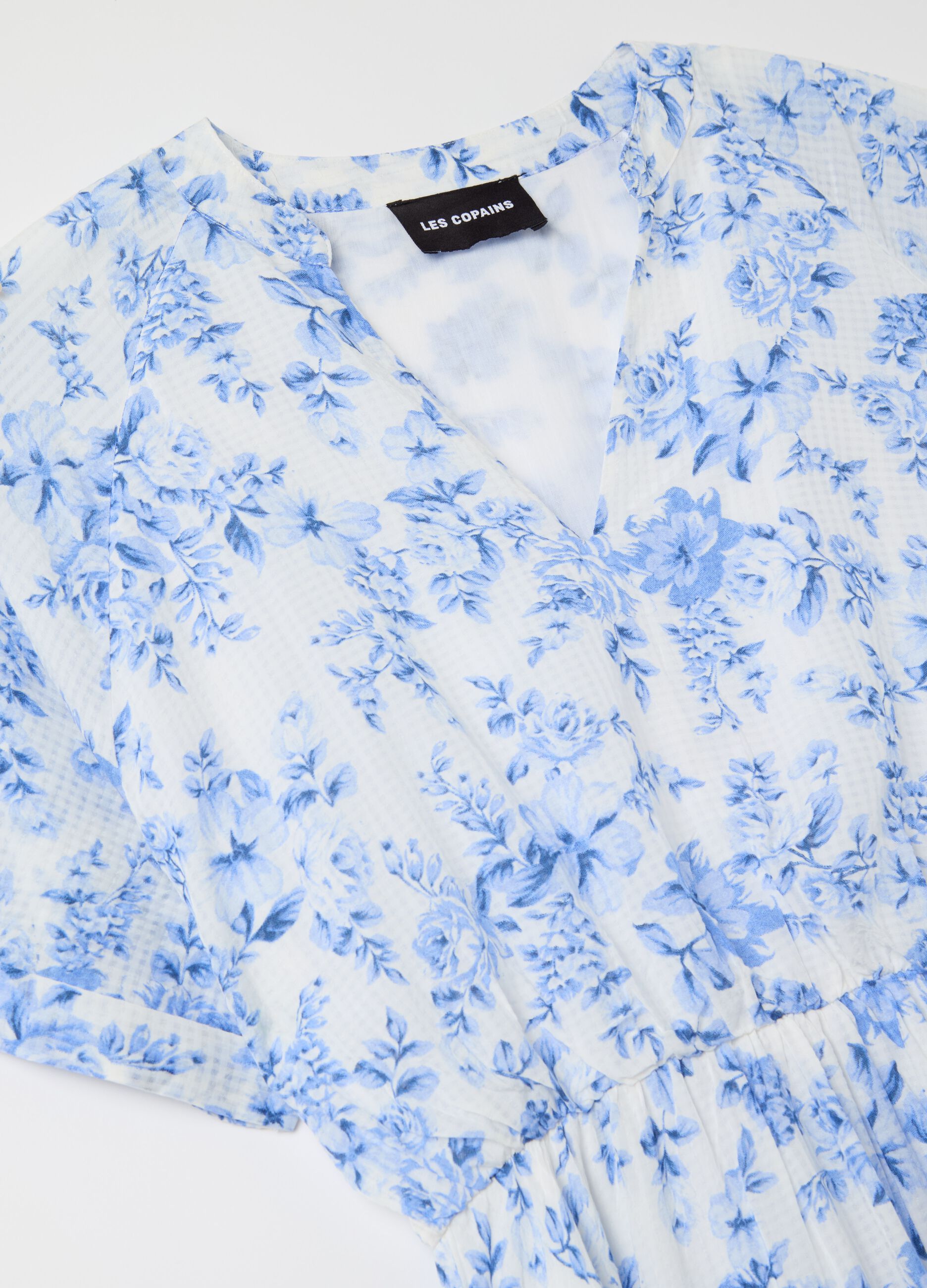 Vestito lungo floreale scollo a V