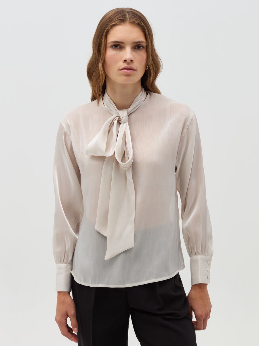 Shirt with bow foulard_0