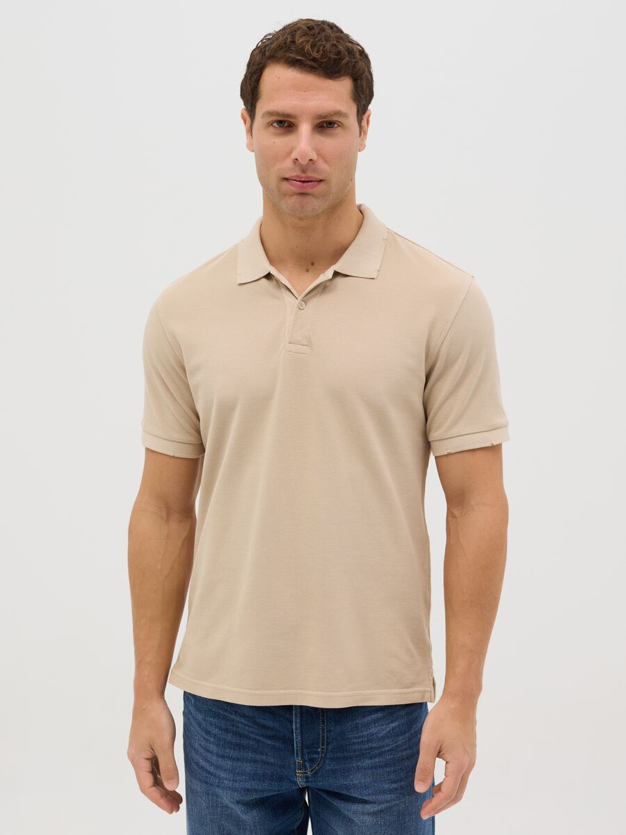 100% cotton piqué polo shirt_0
