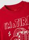 Red oversized pure organic cotton T-shirt with racing print for boys_2
