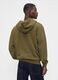 Green cotton blend zip-up hoodie_1