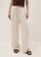 Beige palazzo trousers in pure viscose_1