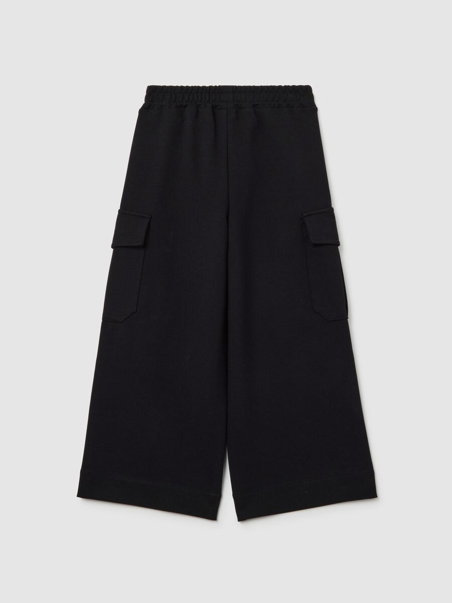 Girls' wide leg black trousers_1