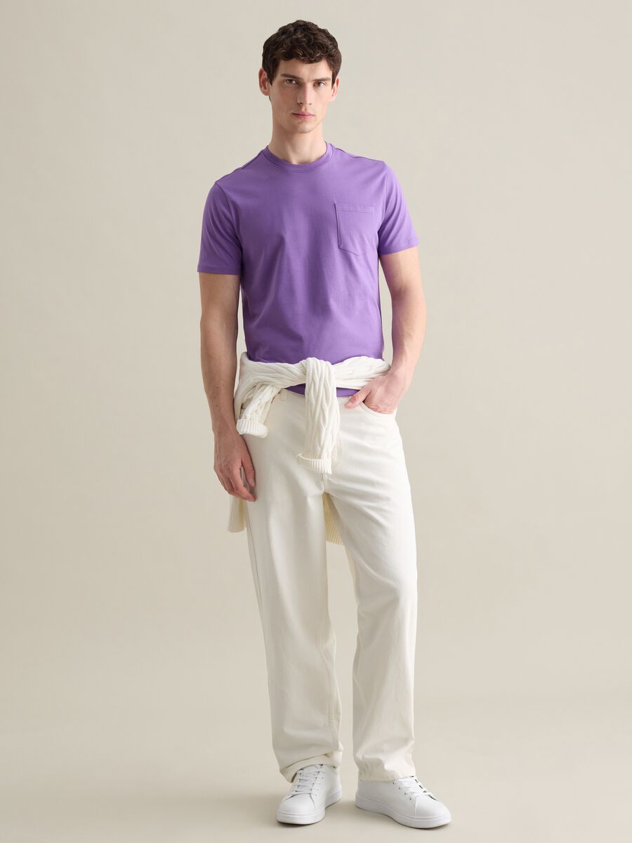 Purple pure cotton Piombo T-shirt_1