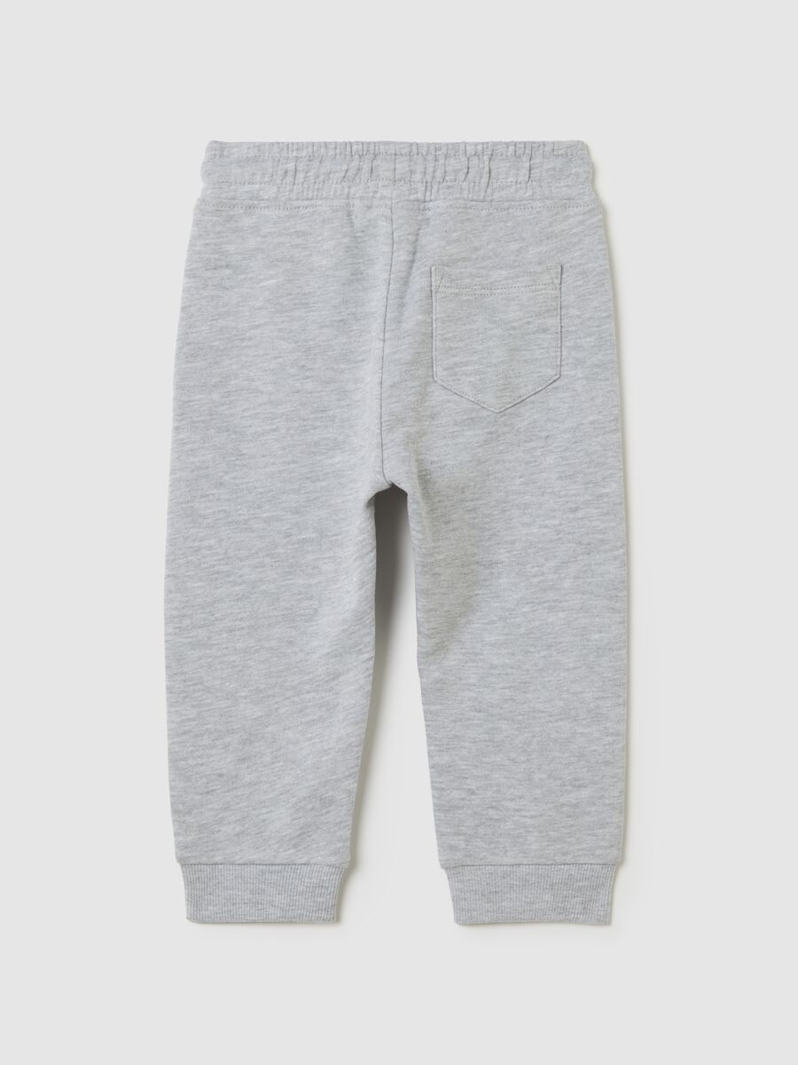 Grey regular fit pure cotton trousers for boys_1