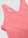 Pink stretch-fabric one-piece swimsuit for baby girls with floral detailing_3