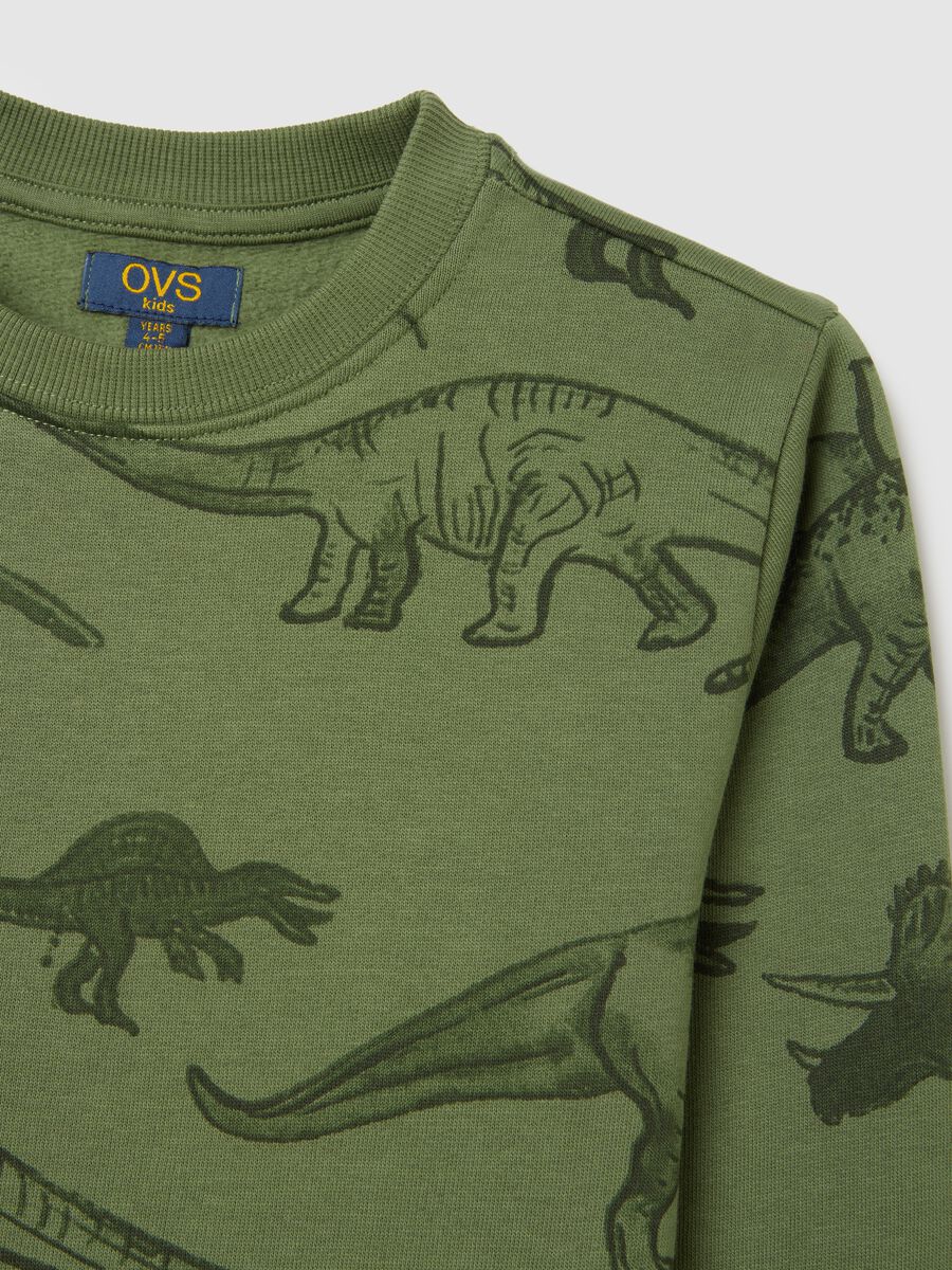 Child's oversized fit green pure cotton sweatshirt_2