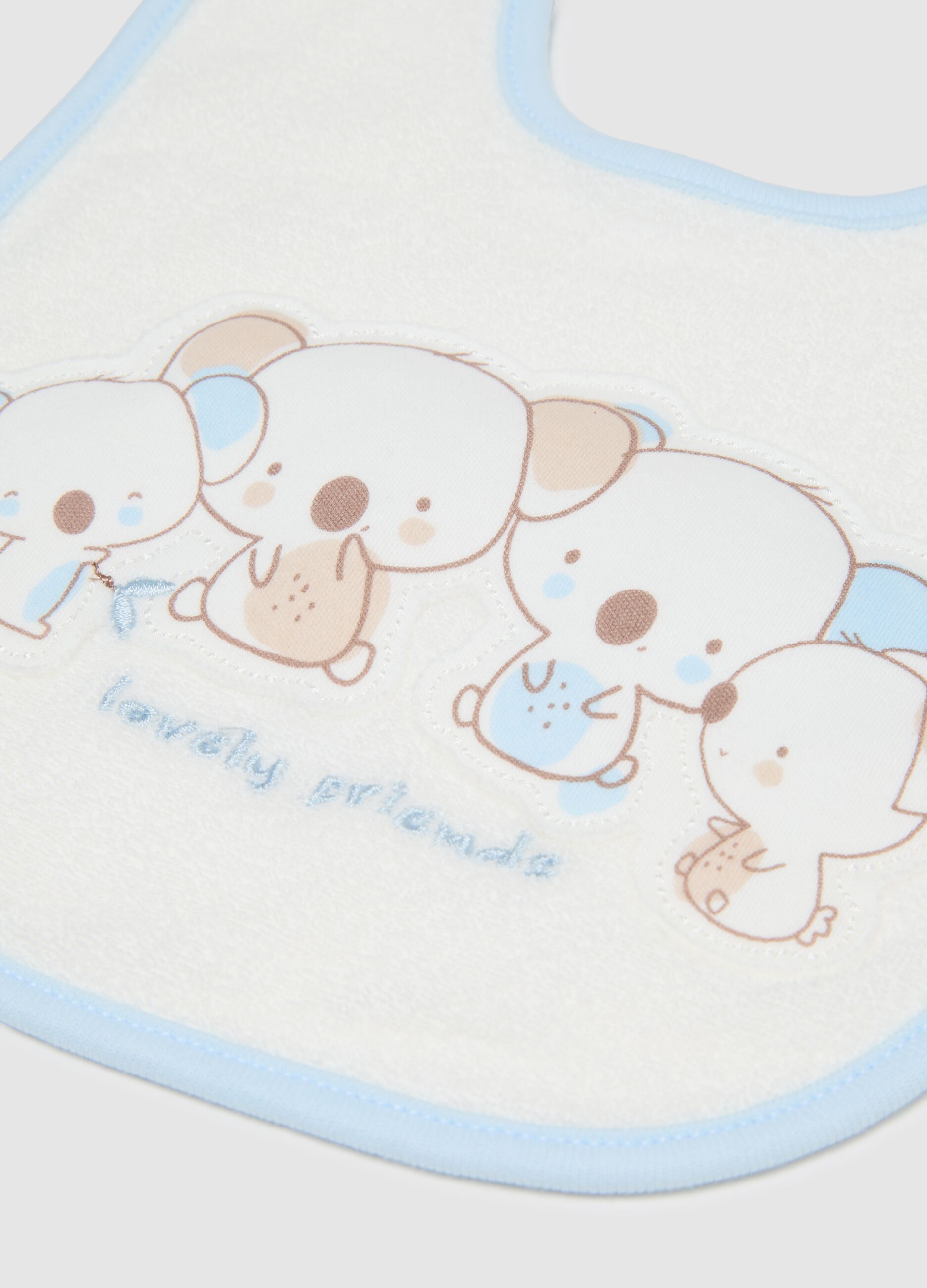 Multicolour pure cotton baby bib and cloth set