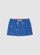 Sea-blue boys&rsquo; boxer swim shorts with fish print_0