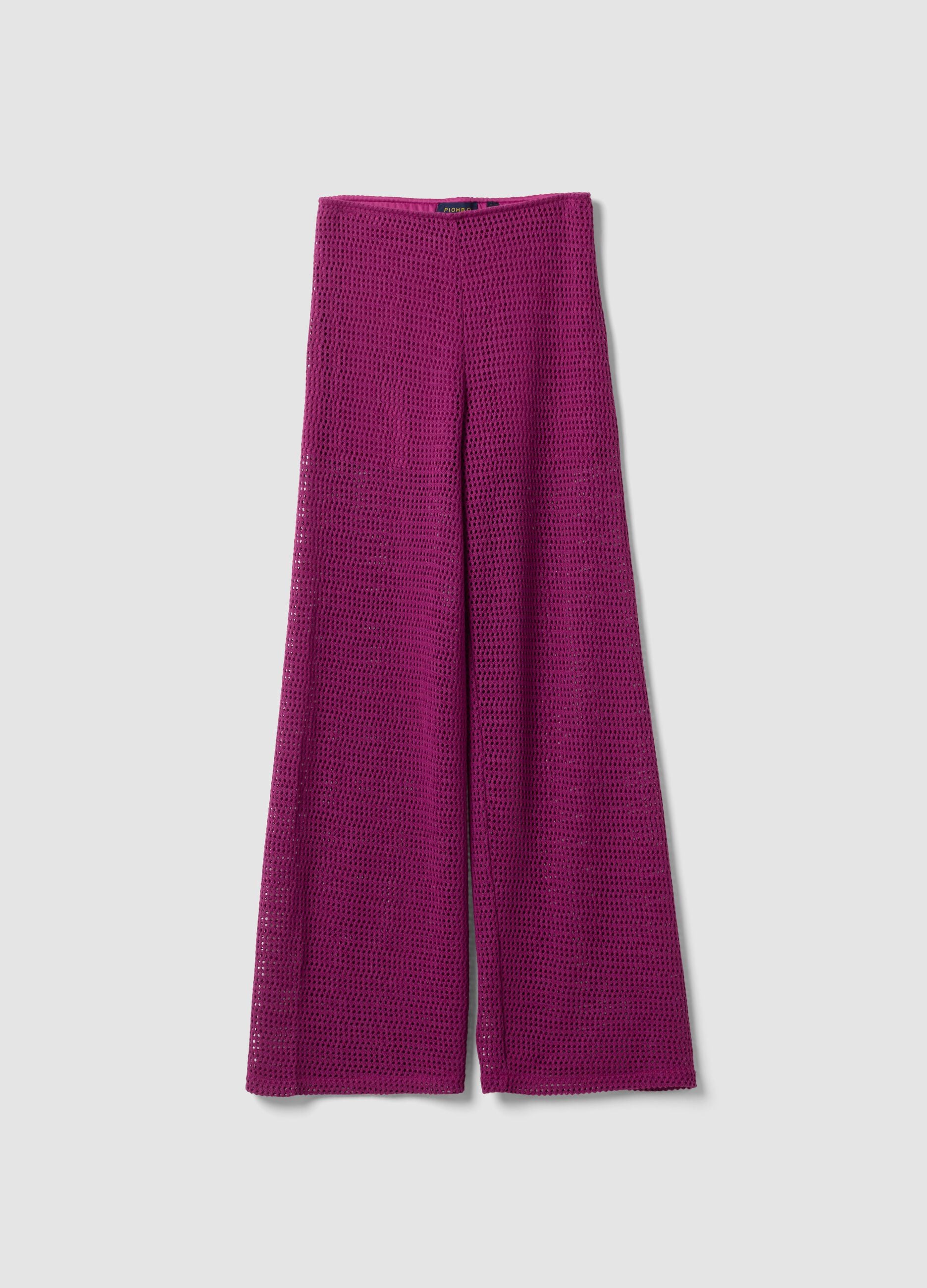 Purple palazzo trousers in viscose blend