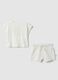 Newborn pure white cotton shirt and shorts set_0