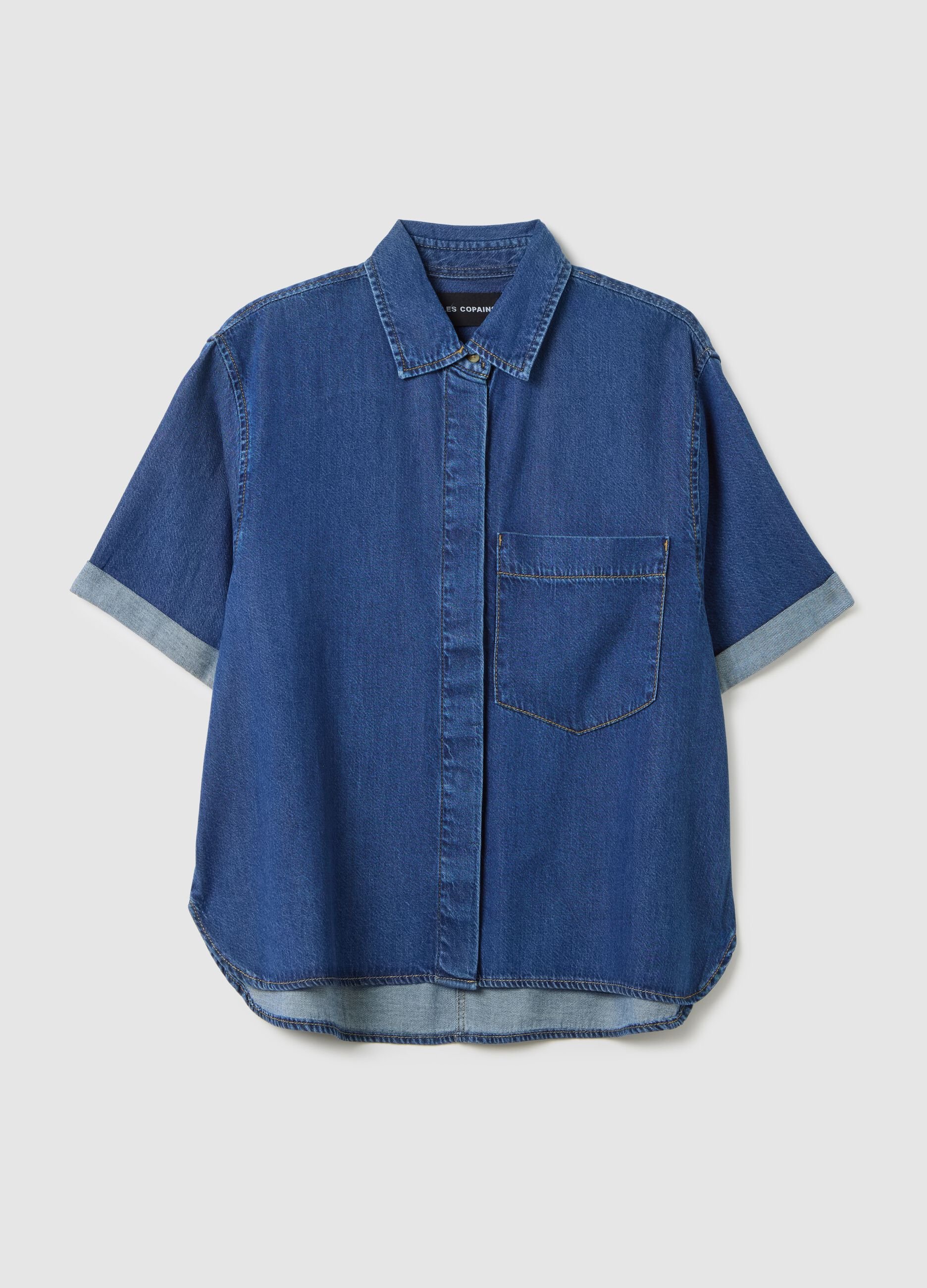 Women's Oversized Blue Denim Shirt
