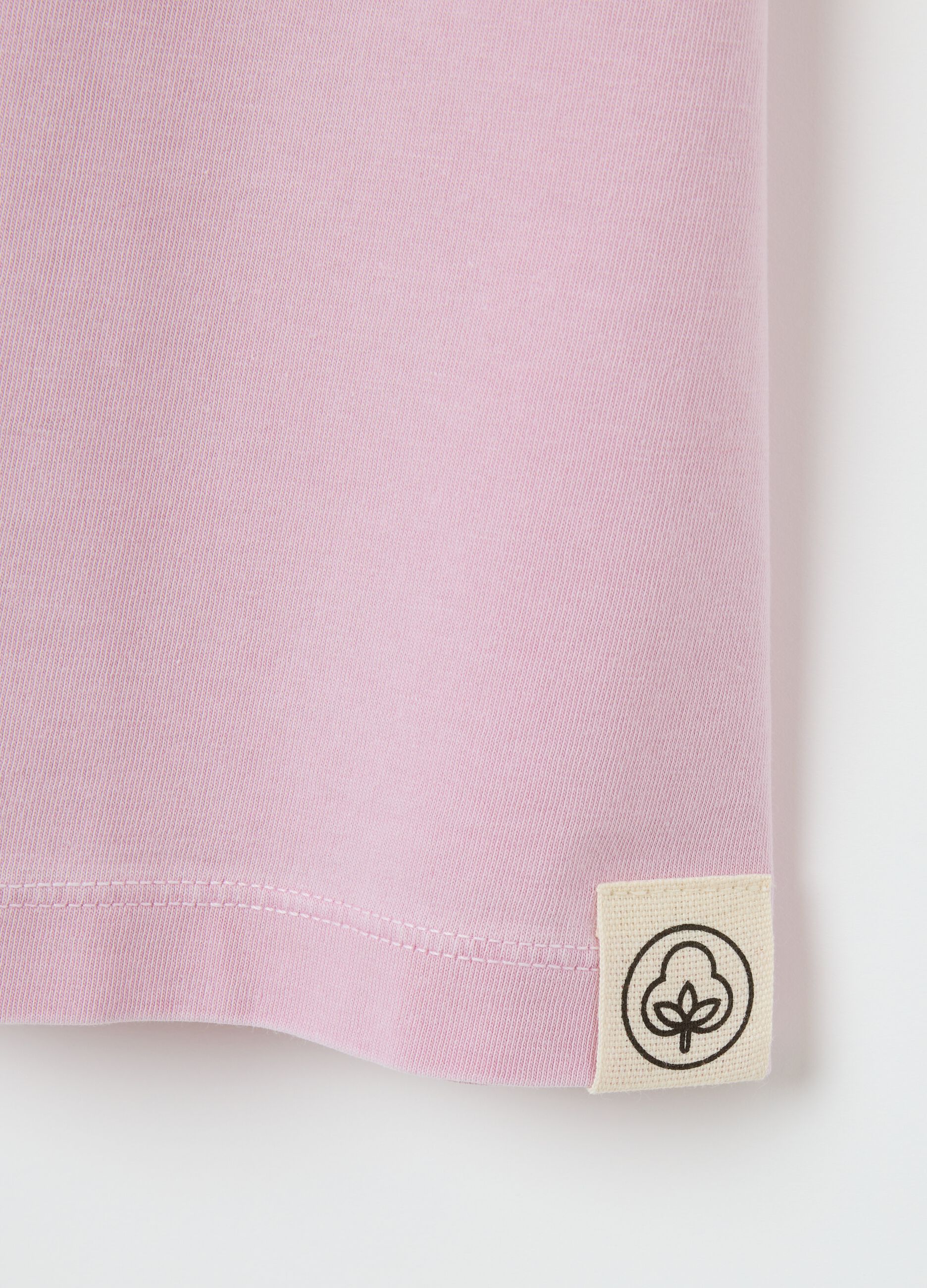 Women’s pink regular-fit T-shirt in 100% cotton with round neck