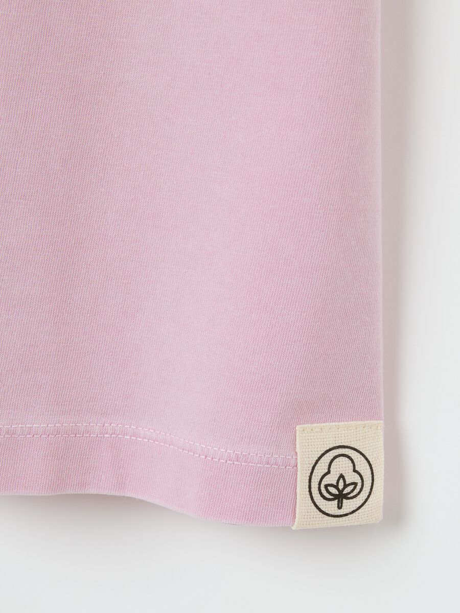 Women’s pink regular-fit T-shirt in 100% cotton with round neck_5