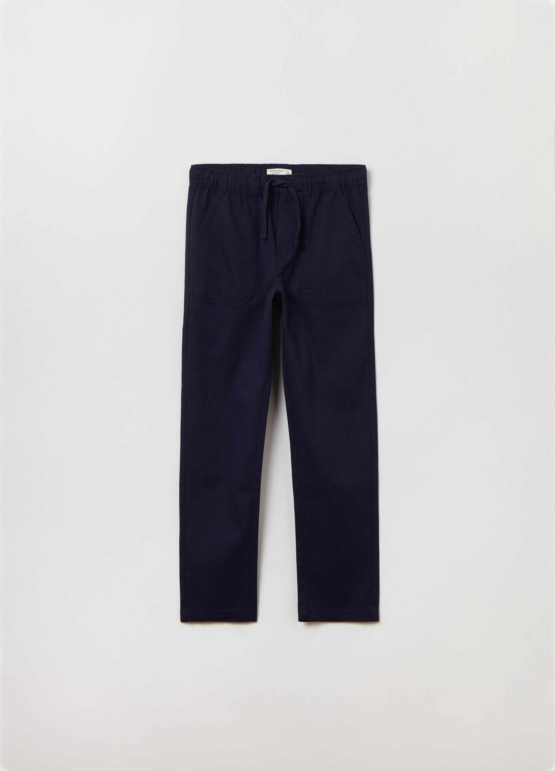 Pantalone jogger in cotone con coulisse_0