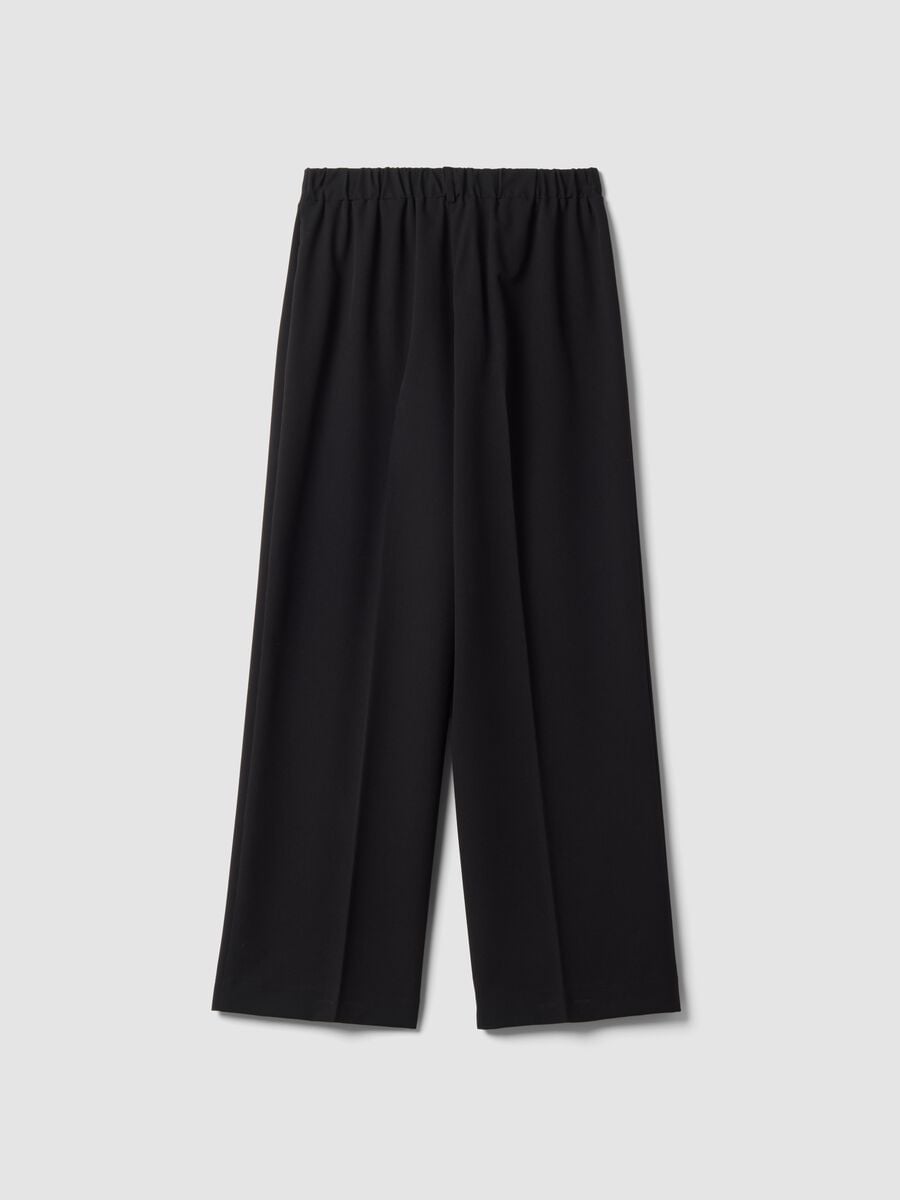 Pantaloni neri in viscosa elasticizzato straight fit_2