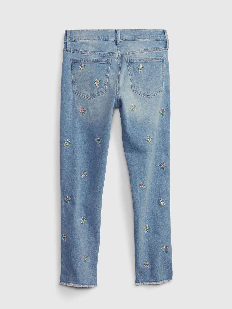 Jeans slim fit con ricamo fiori_1