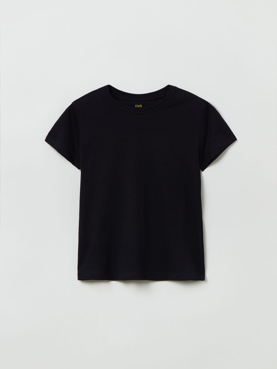 T-shirt in cotone tinta unita_0
