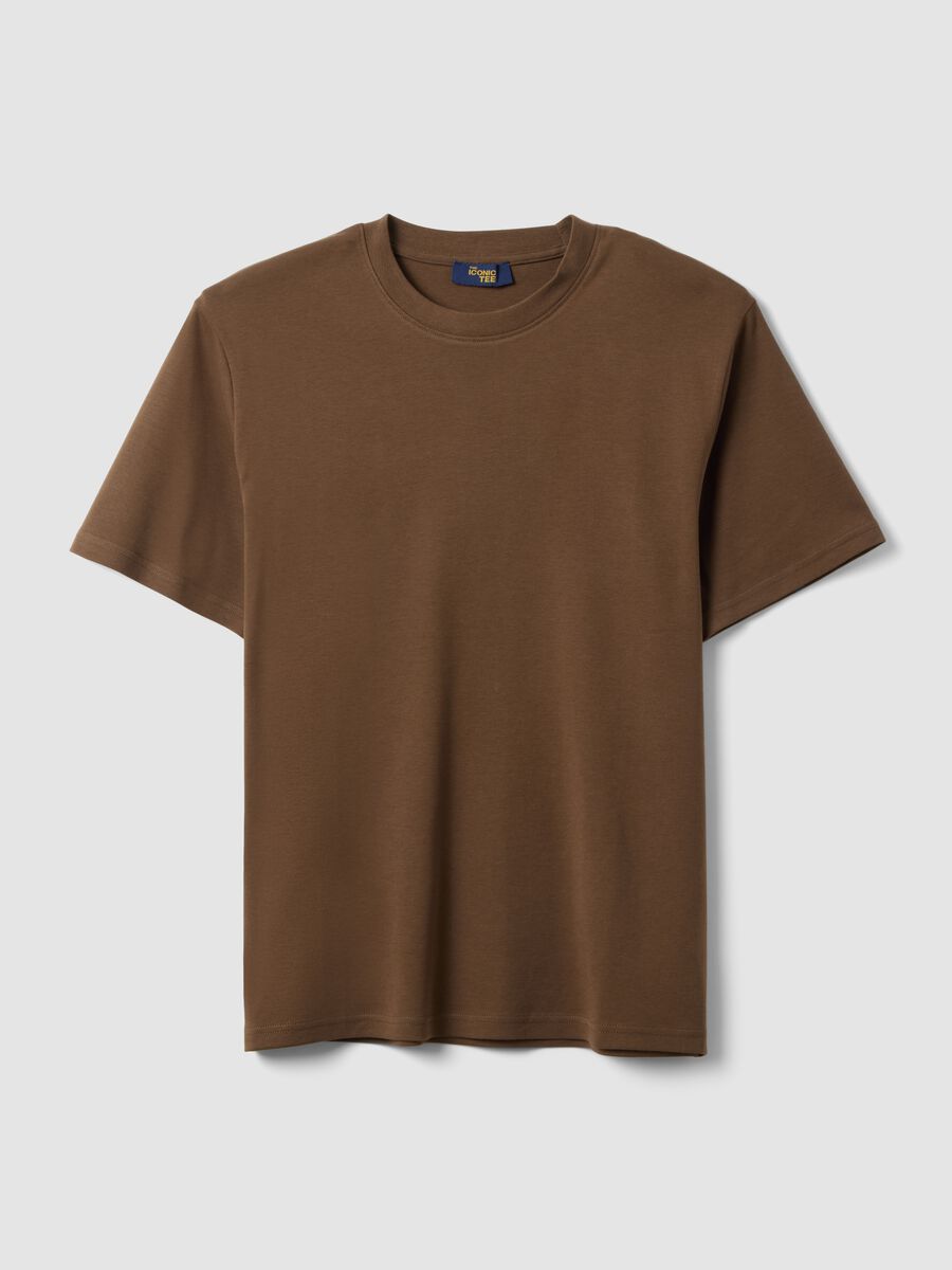 Relaxed Fit Brown The Iconic Tee T-shirt in Pure Cotton_5