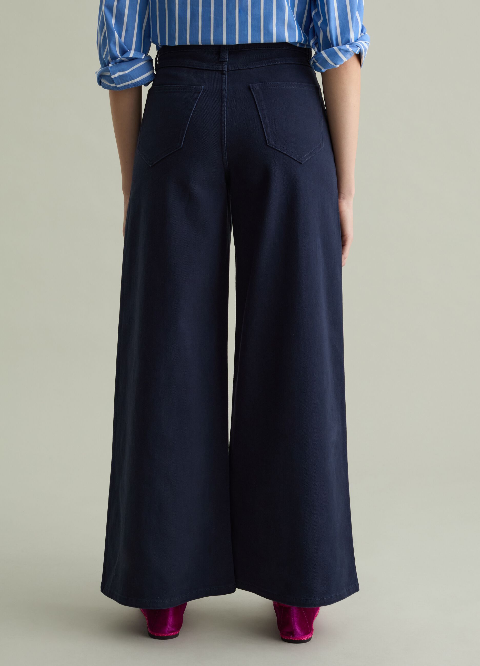 Flare-fit trousers in stretch cotton