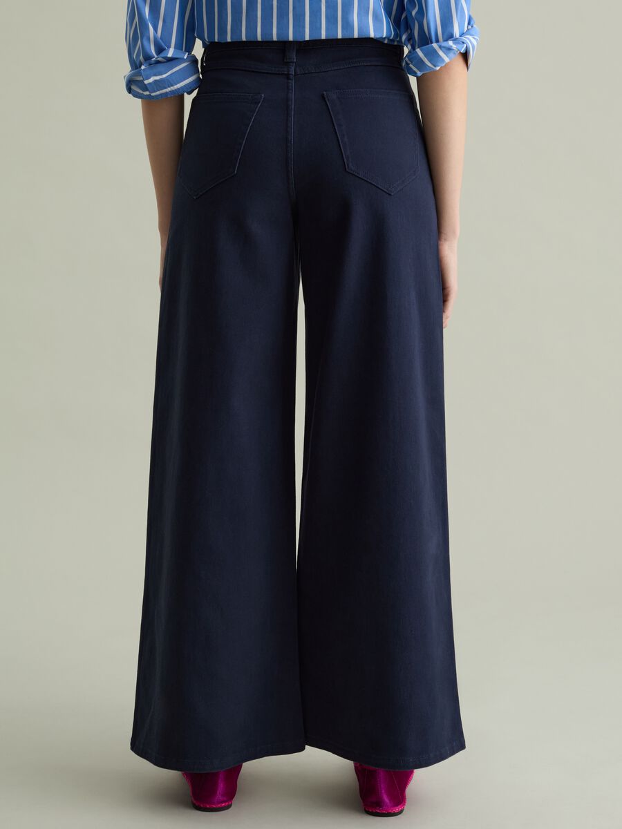 Flare-fit trousers in stretch cotton_3