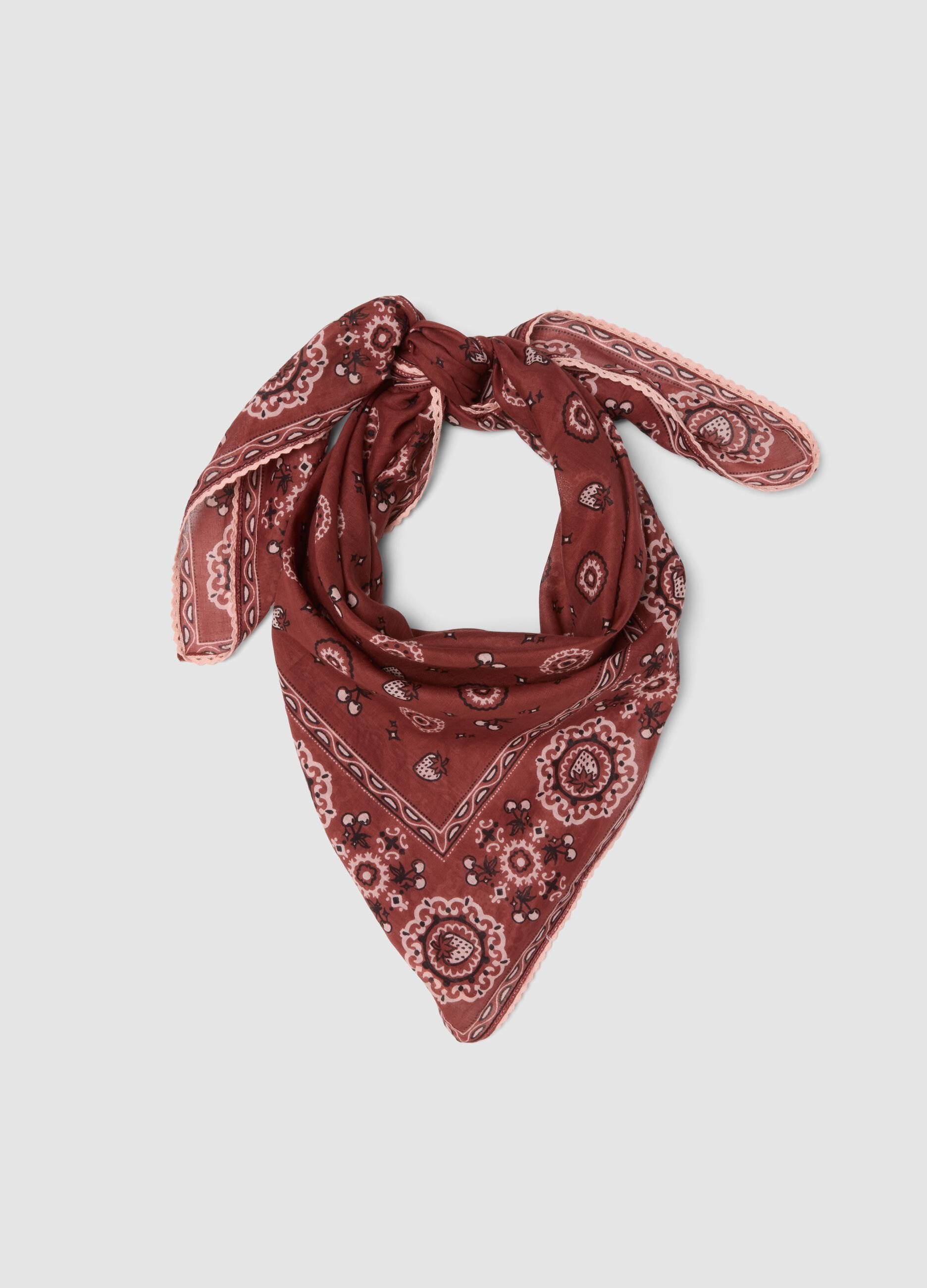 Red bandana in pure cotton