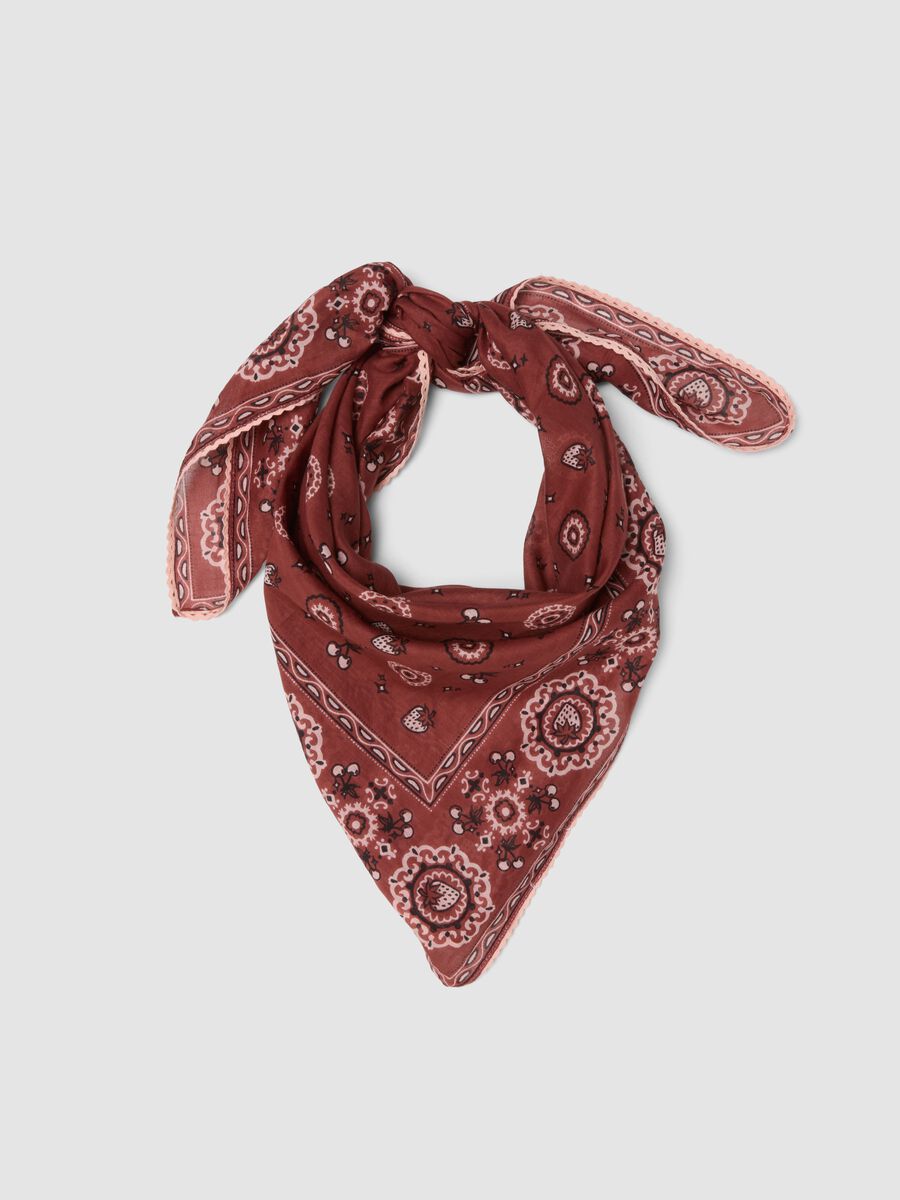 Red bandana in pure cotton_0