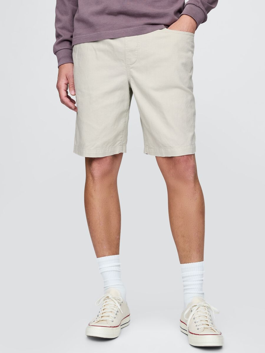 Beige Linen and Cotton Shorts by Gap_1