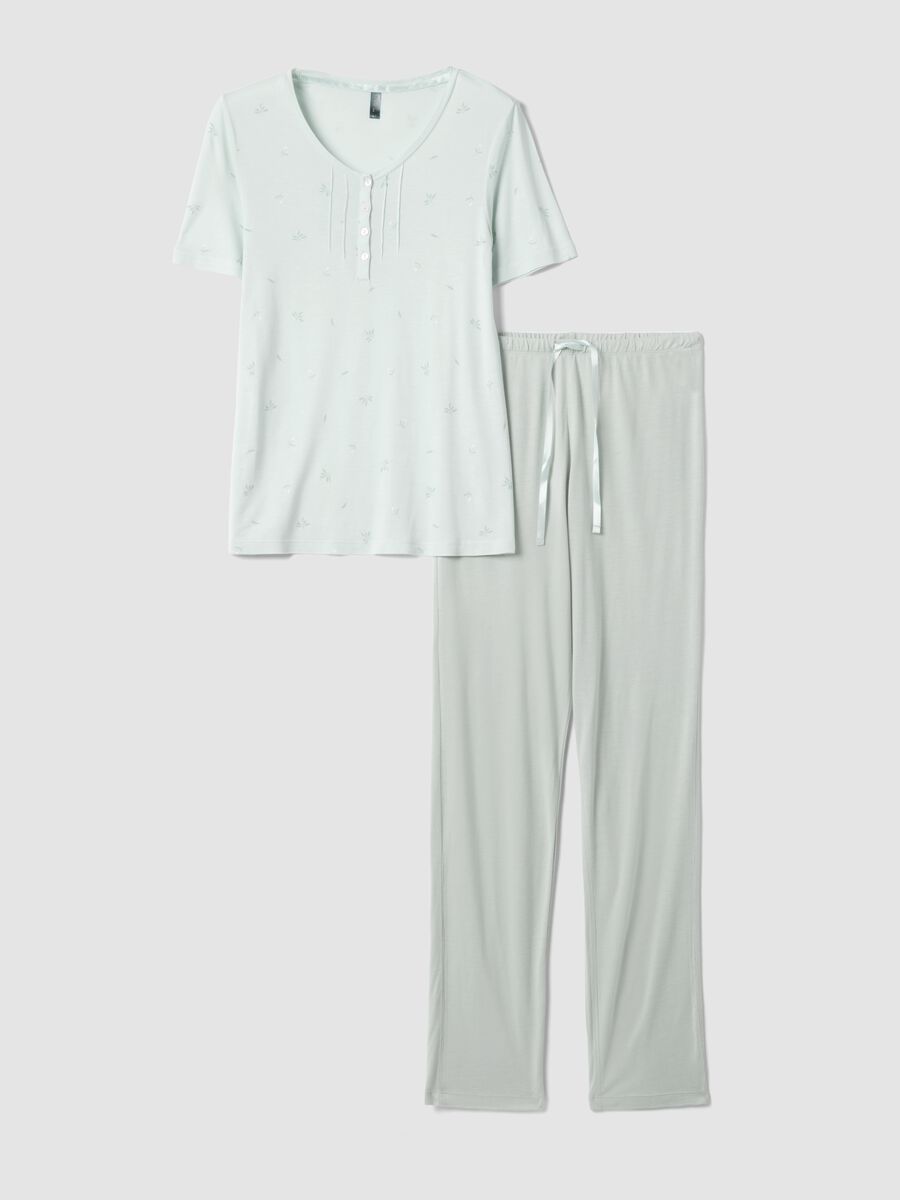 Blue pure viscose pyjamas regular fit_4