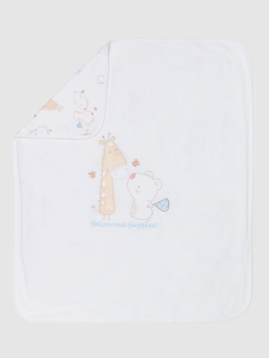 Velour blanket with "Follow me puppies!" embroidery_1